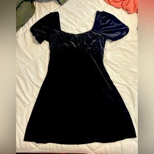 velvet black mini dress